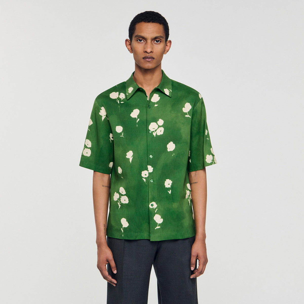 Sandro Floral motif shirt Lime
