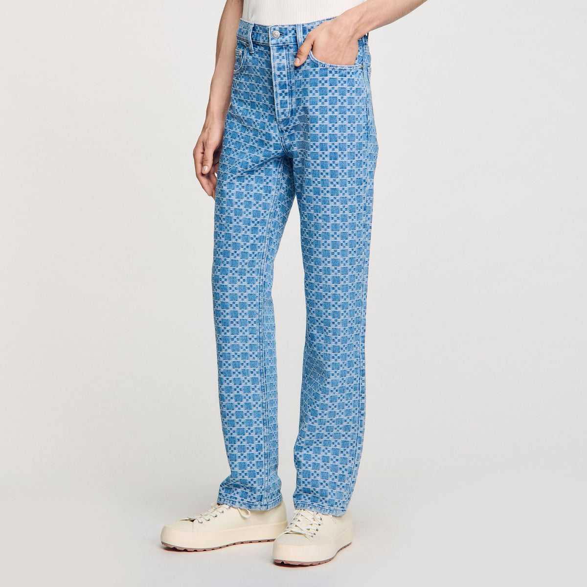 Sandro Regular-fit Square Cross jeans Blue Vintage - Denim