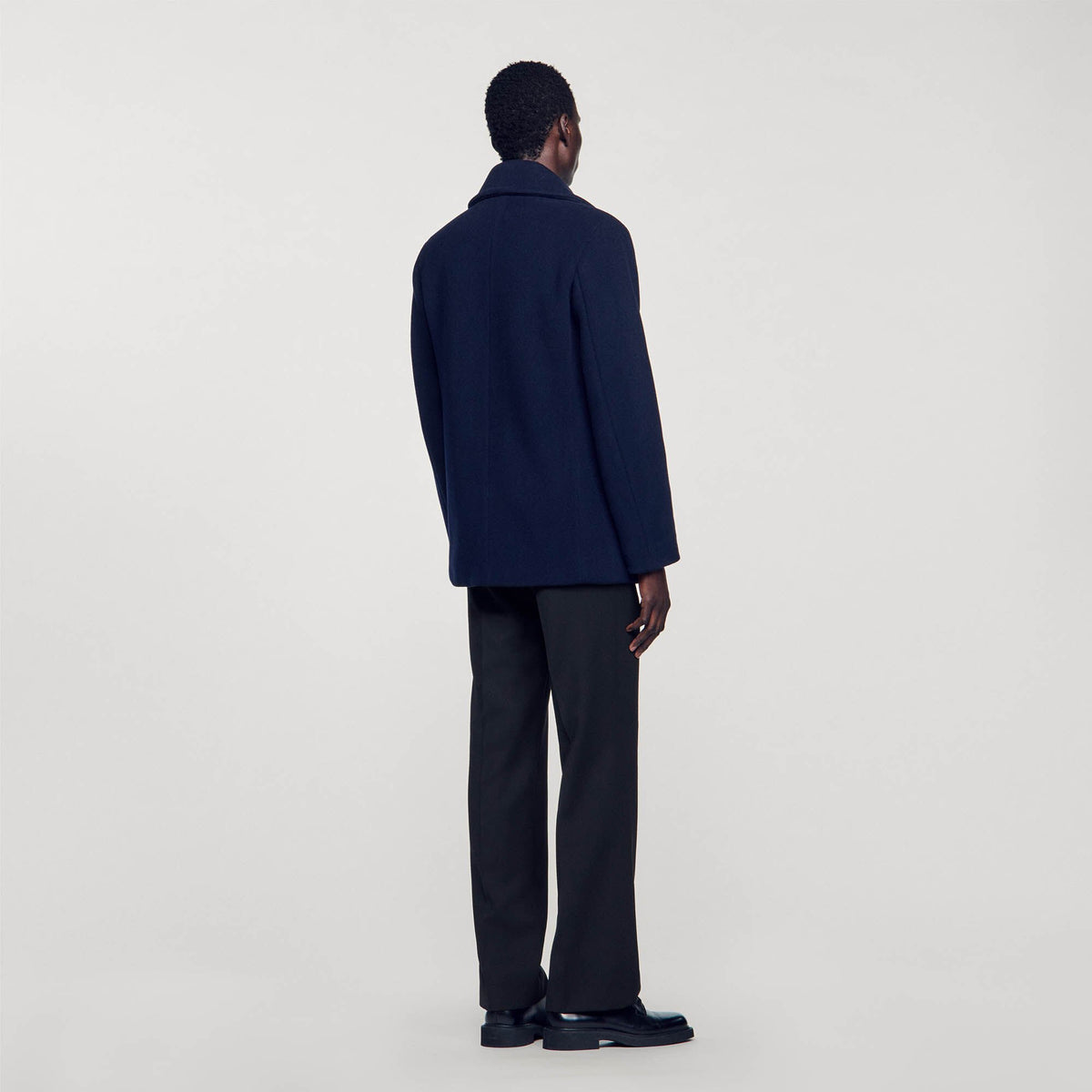 Sandro Wool pea coat Navy Blue