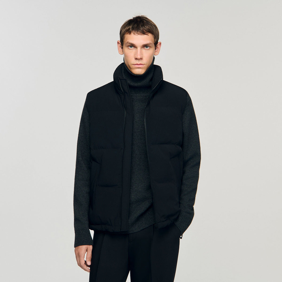 Sandro Sleeveless technical puffer Black