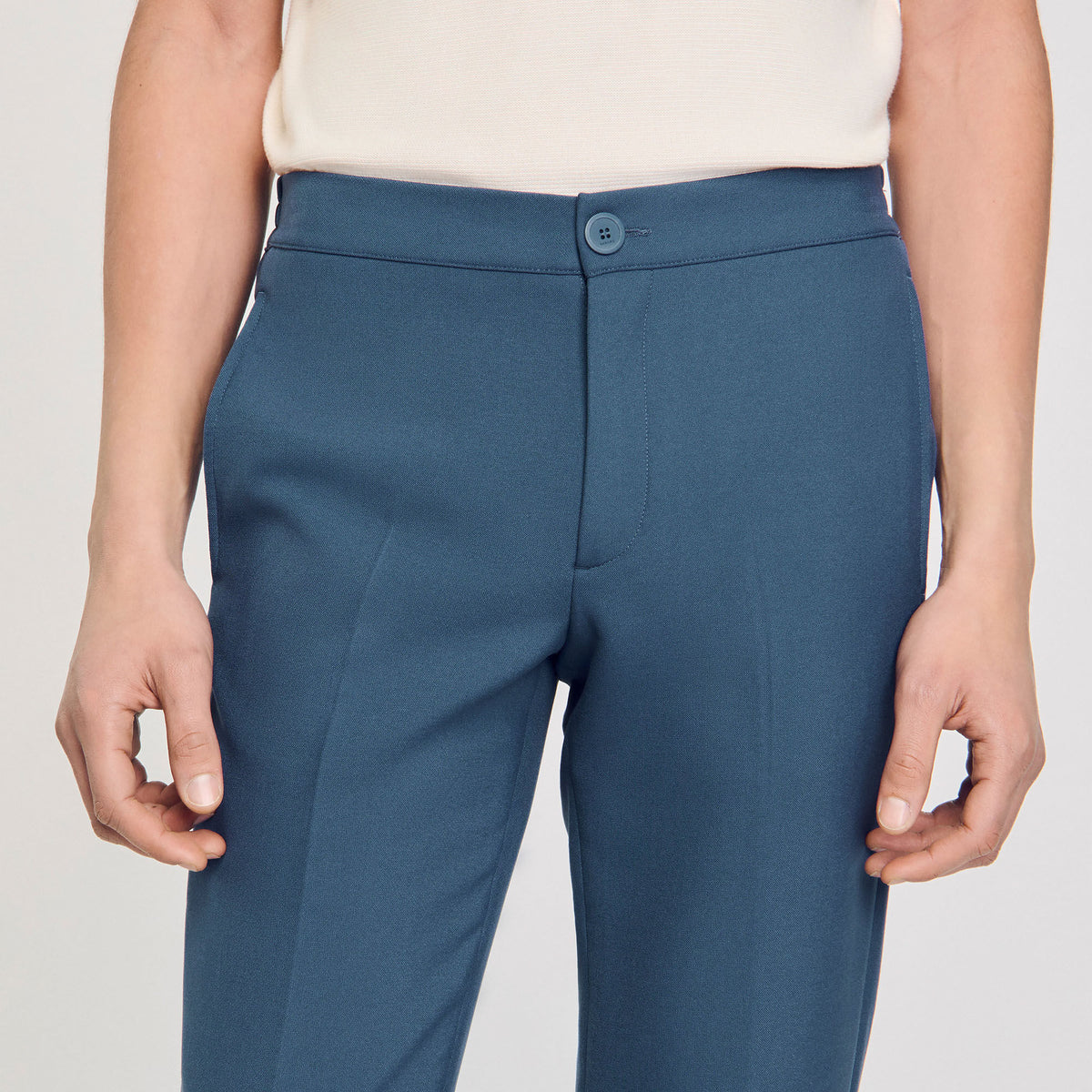 Sandro Jersey trousers Thunderstorm Blue