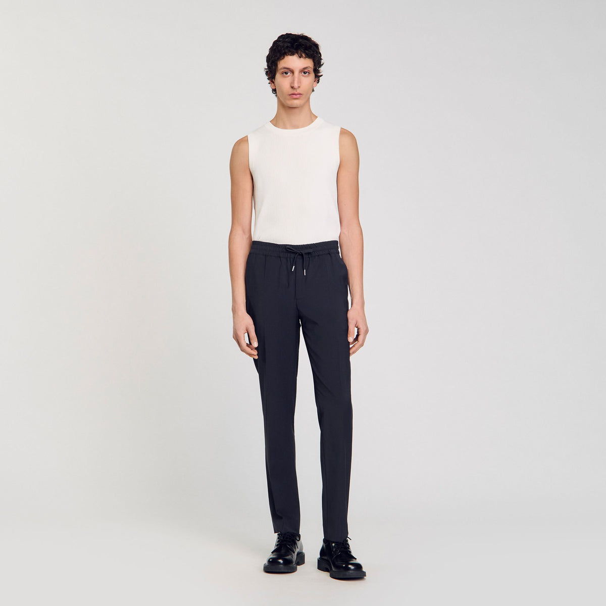 Sandro Elasticated straight-leg trousers Fonte