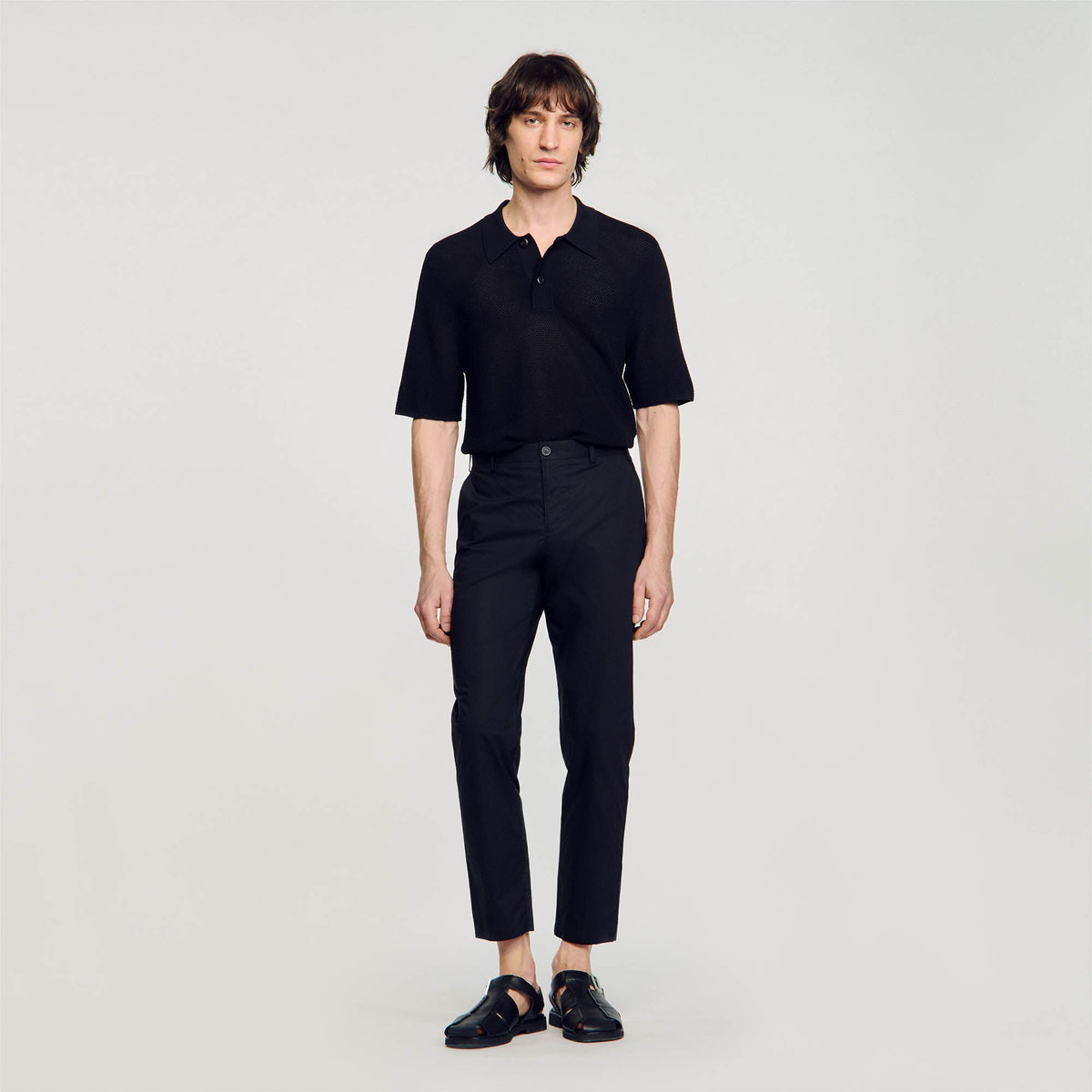 Sandro Cotton carrot-cut trousers Black