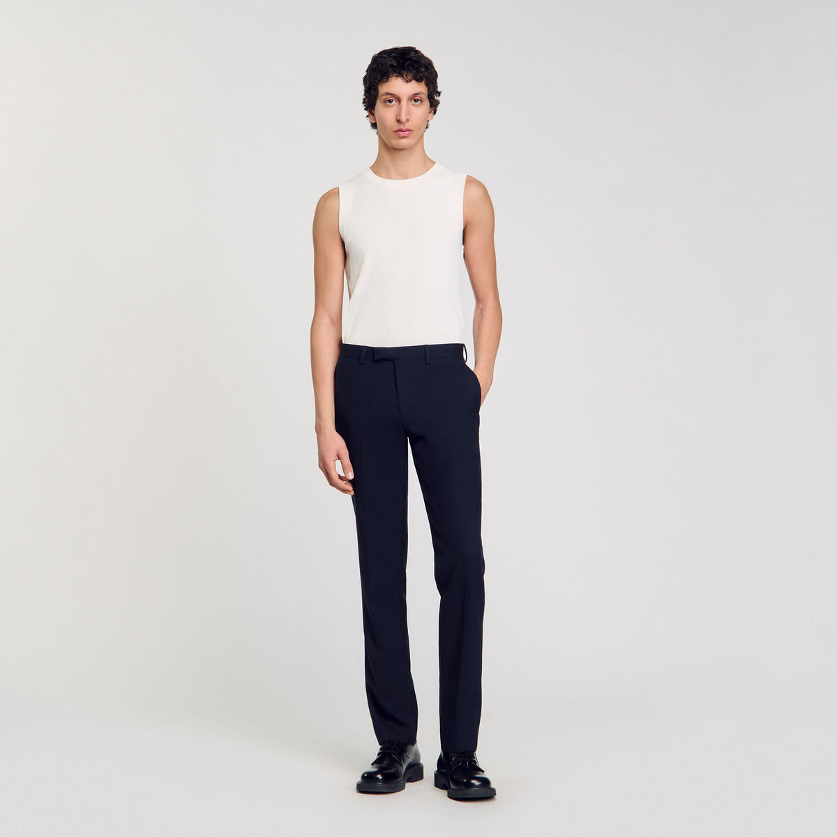 Sandro Wool suit trousers Navy Blue
