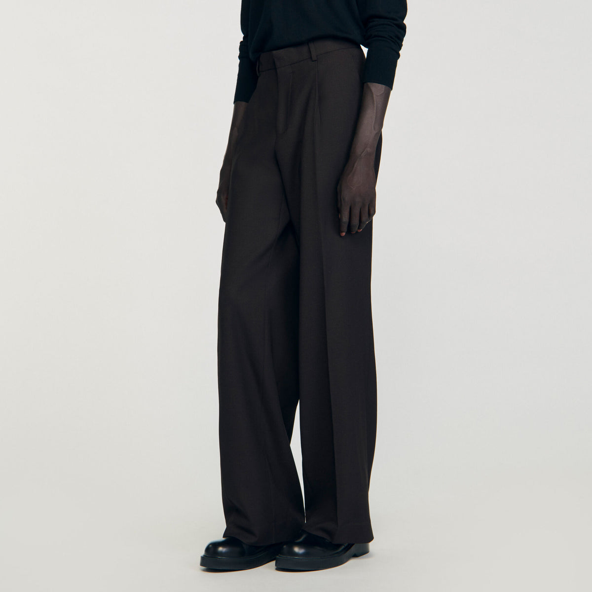 Sandro Wool suit trousers Chocolate