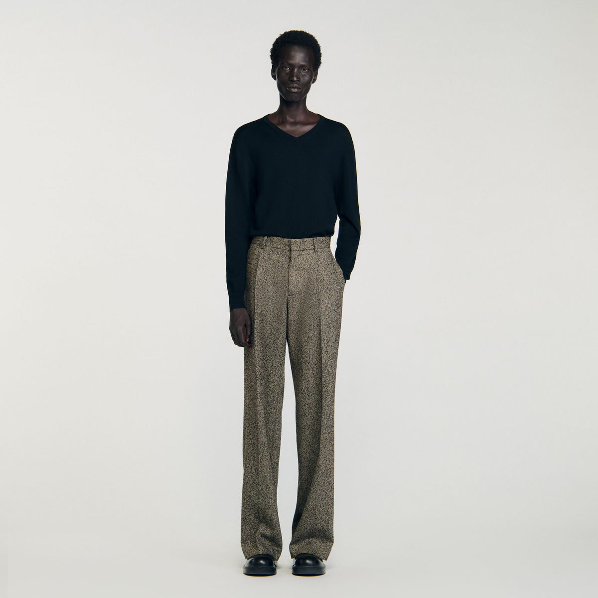 Sandro Wide-leg suit trousers String Chine