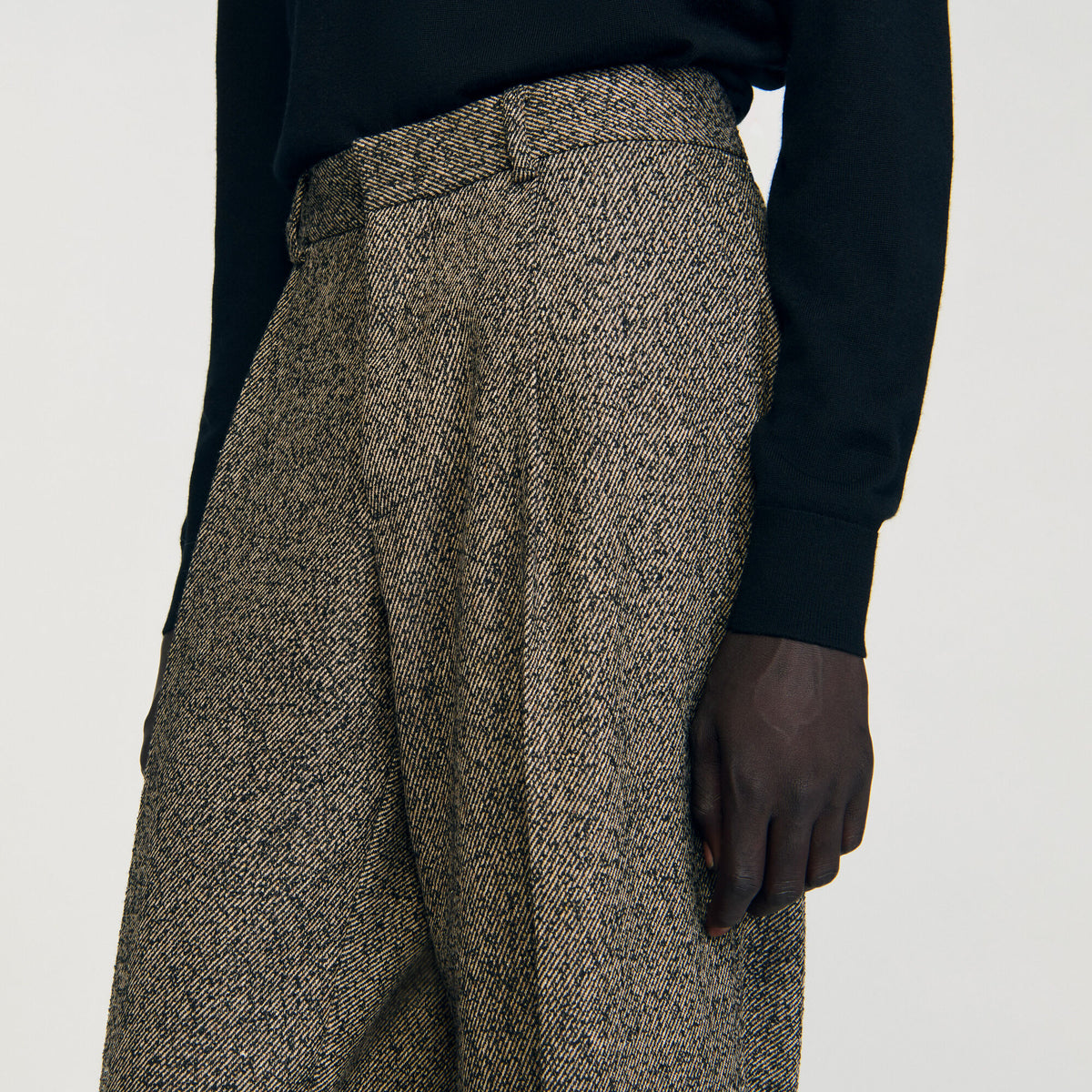 Sandro Wide-leg suit trousers String Chine