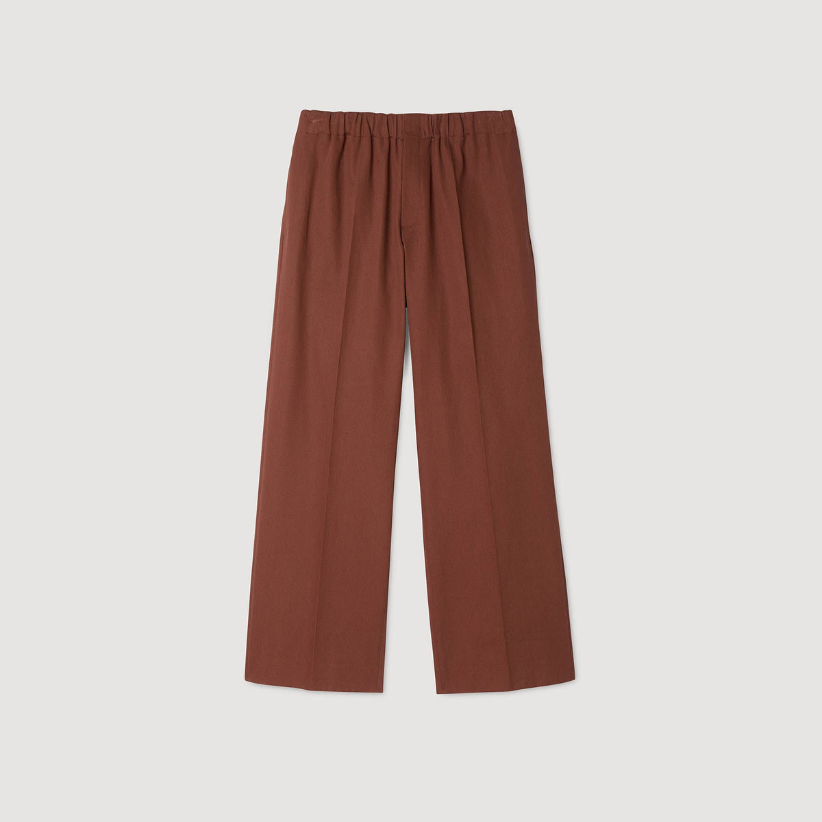 Sandro Elasticated wide-leg cotton trousers Terra
