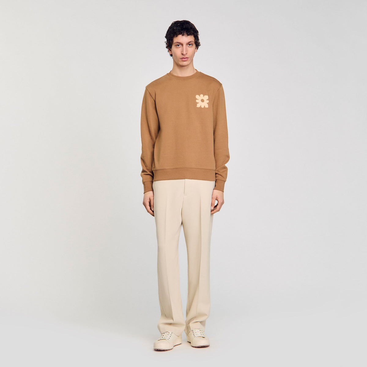 Sandro Sweatshirt with flower patch Nut