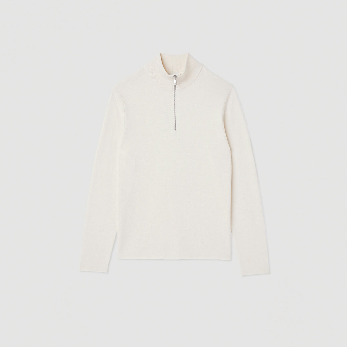 Sandro Wool sweater with zipped collar Off White