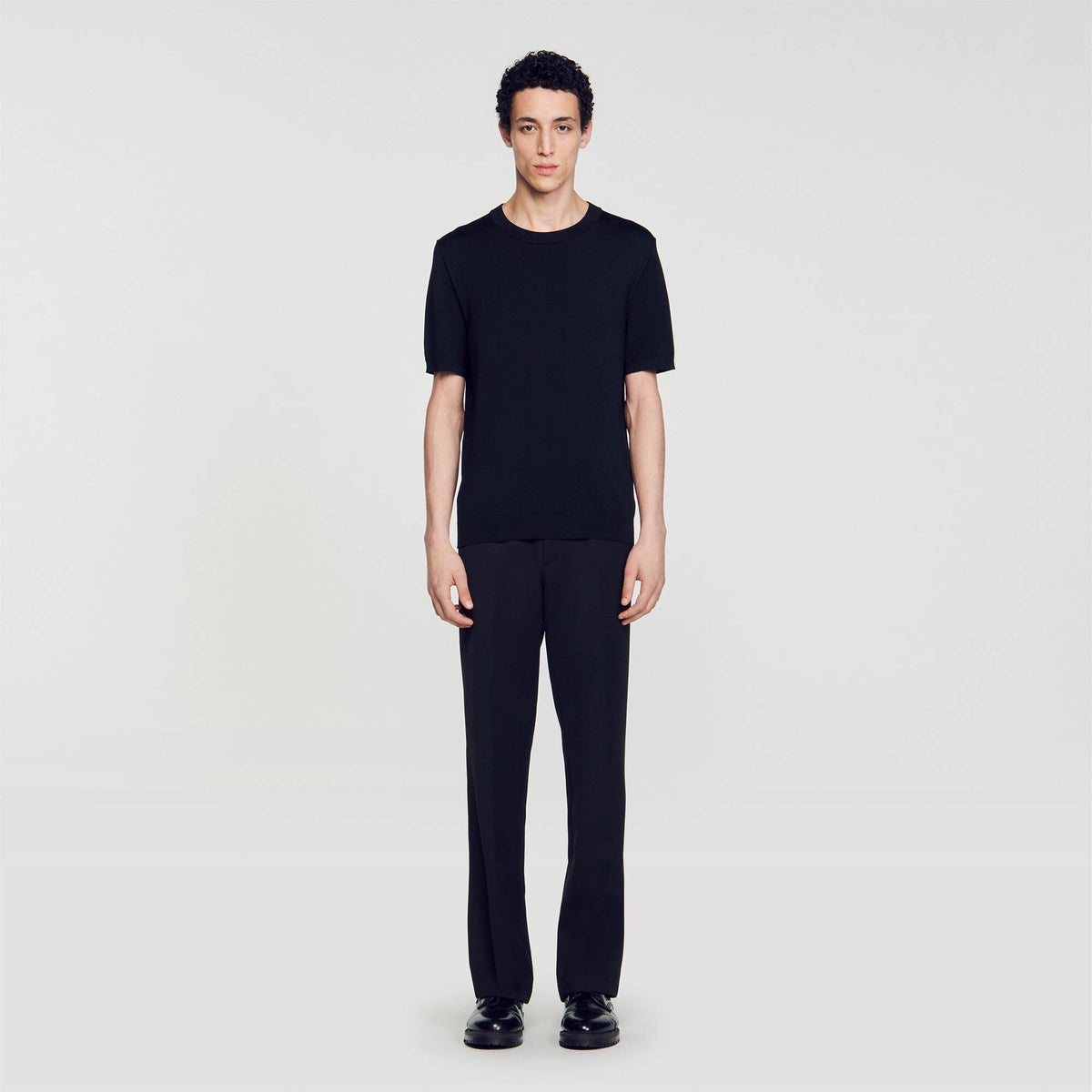 Sandro Knitted T-shirt Black