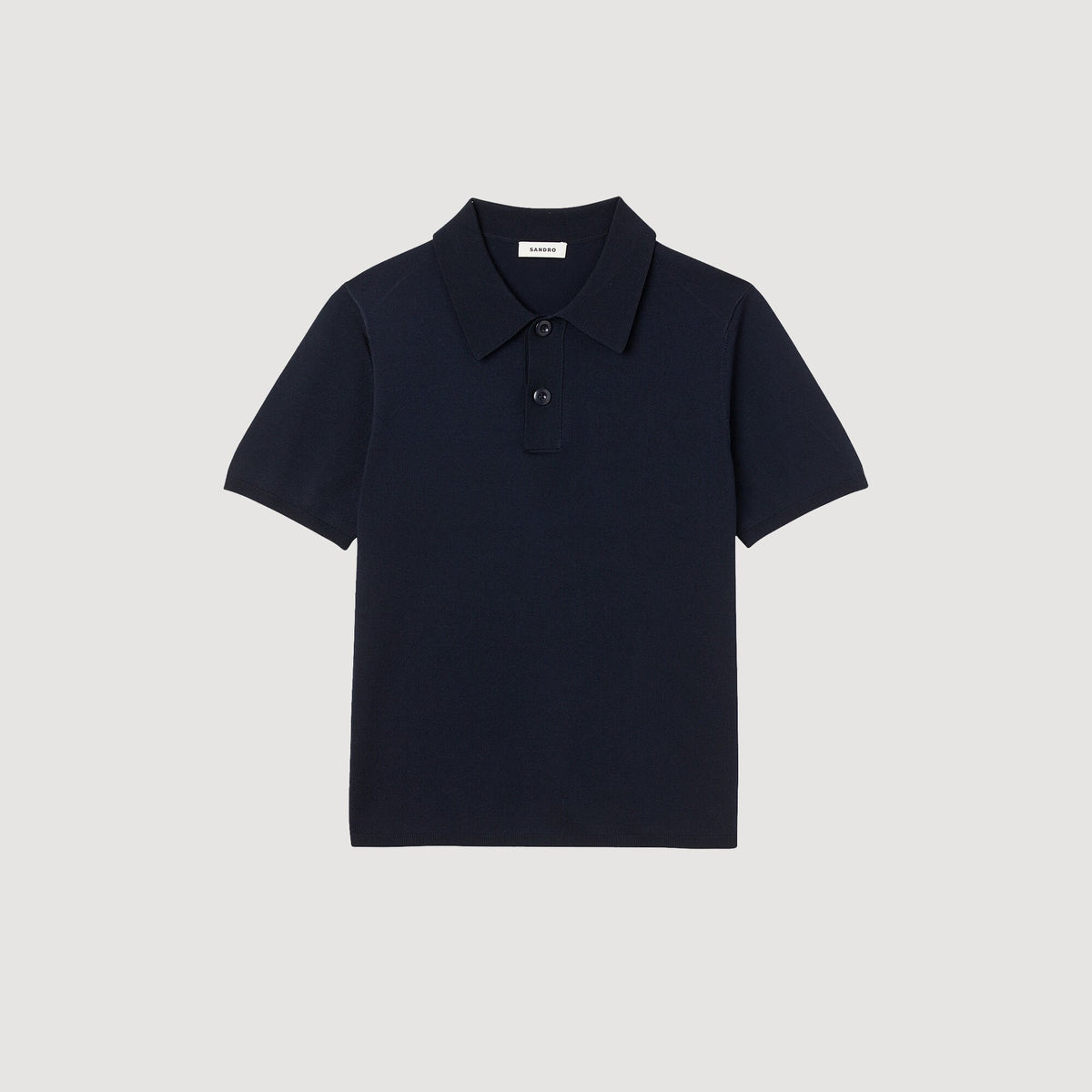 Sandro Short-sleeve knitted polo shirt Navy Blue