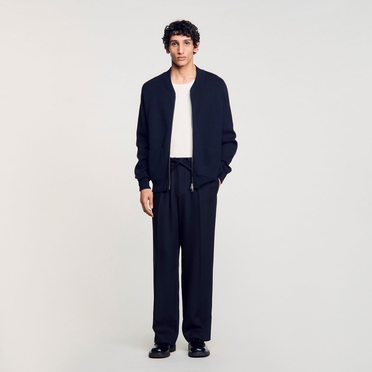 Sandro Knit jacket Navy Blue