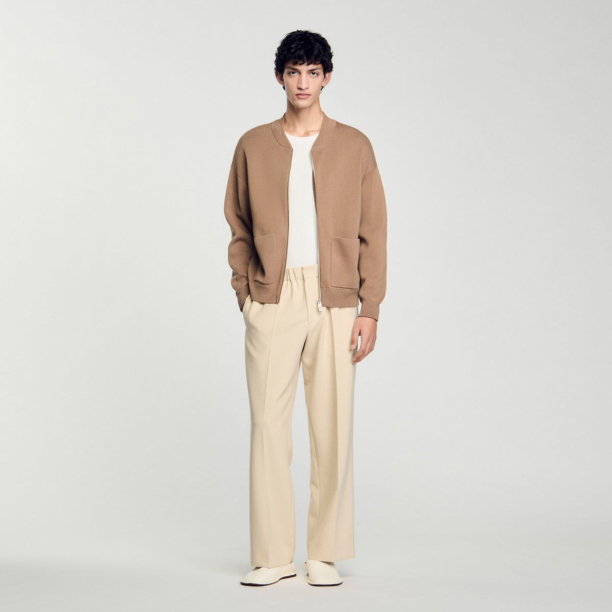 Sandro Knit jacket Dark Sand