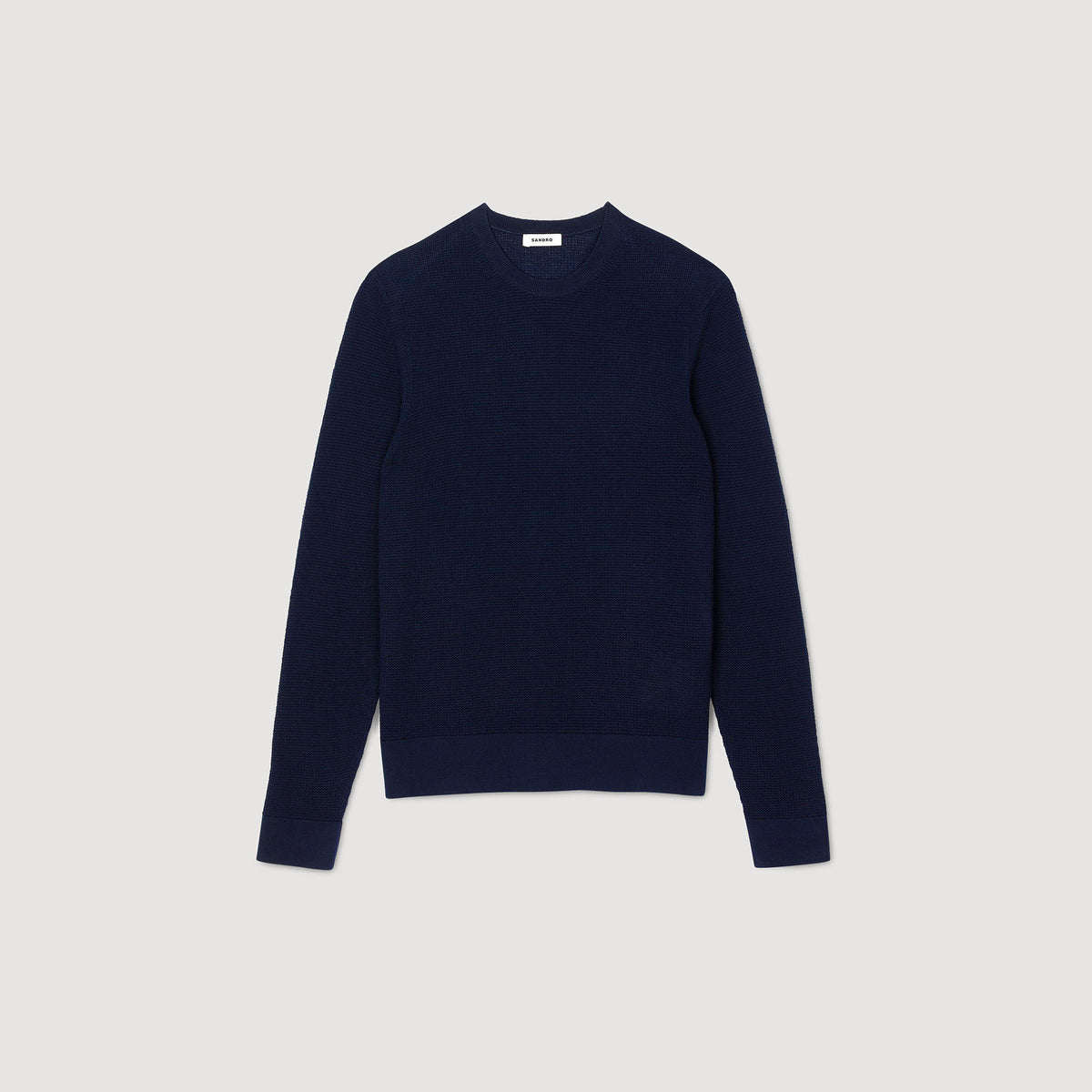 Sandro Textured knit sweater Navy Blue