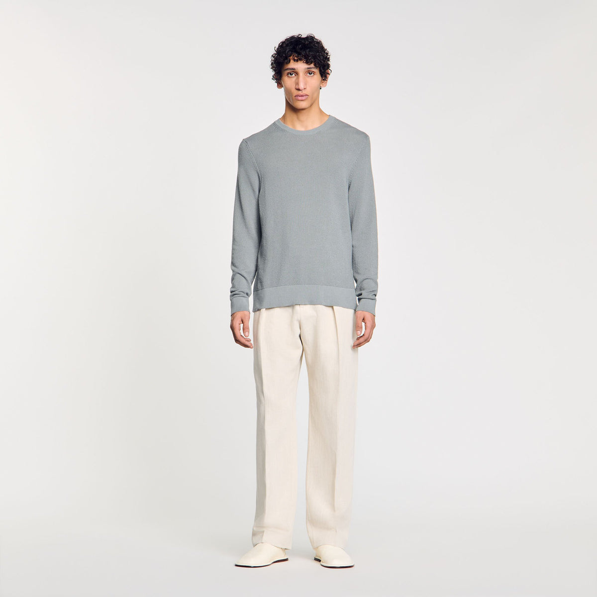 Sandro Textured knit sweater Lime