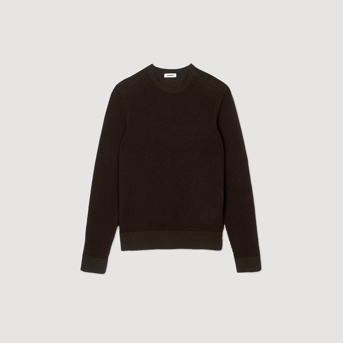 Sandro Textured knit sweater Dark Kaki.