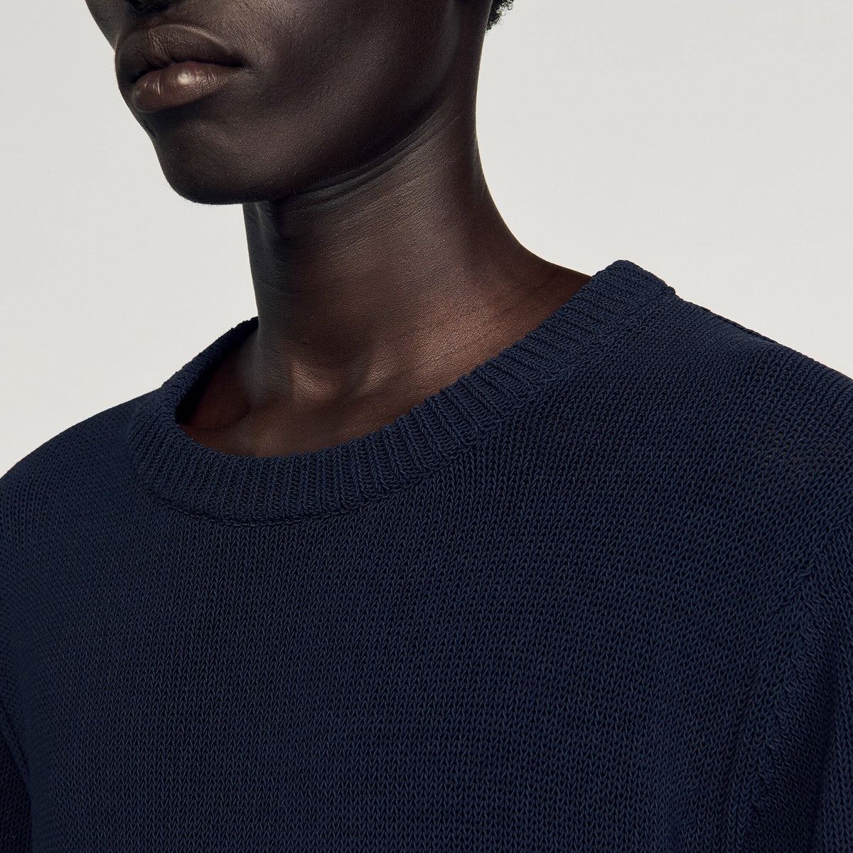 Sandro Fine knit T-shirt Navy Blue
