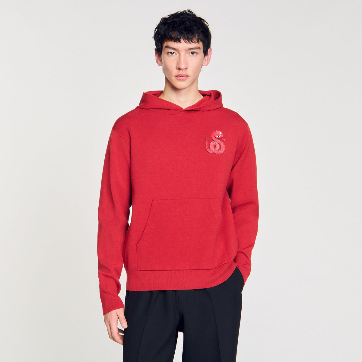 Sandro Knit sweatshirt with snake detail Red