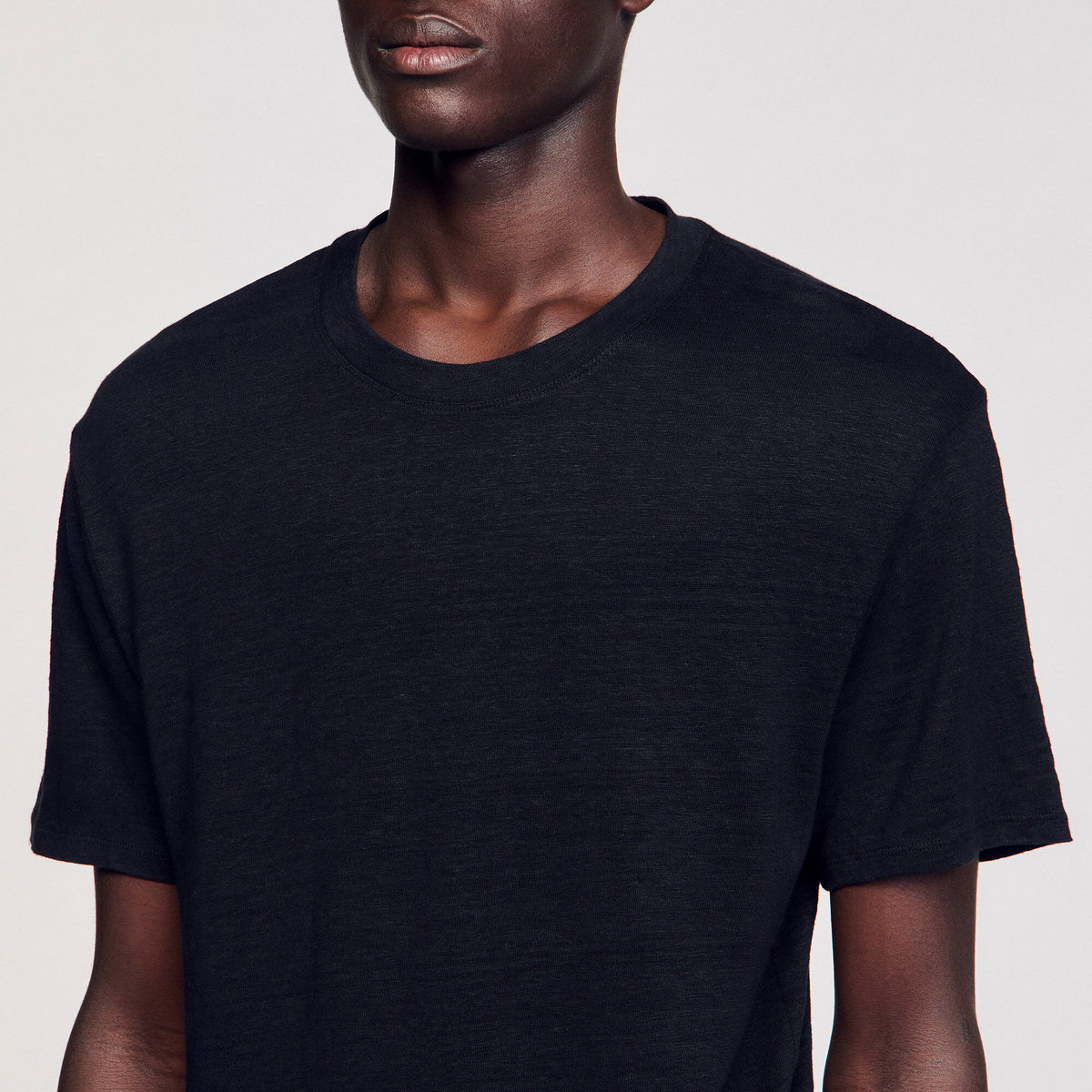 Sandro Certified linen T-shirt Black