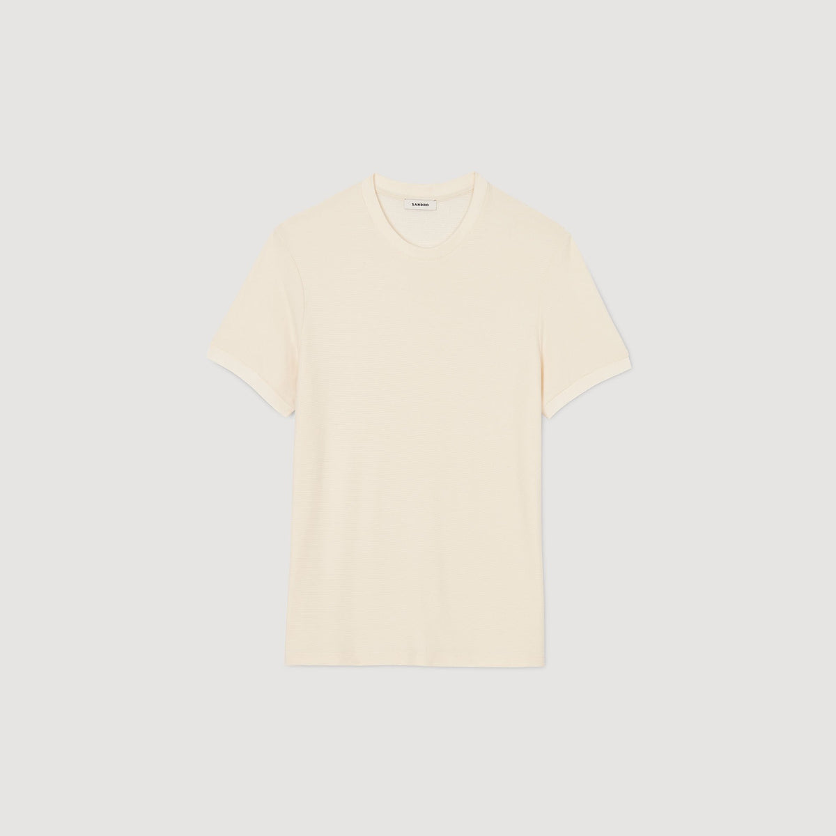 Sandro Mock neck T-shirt Ivory.