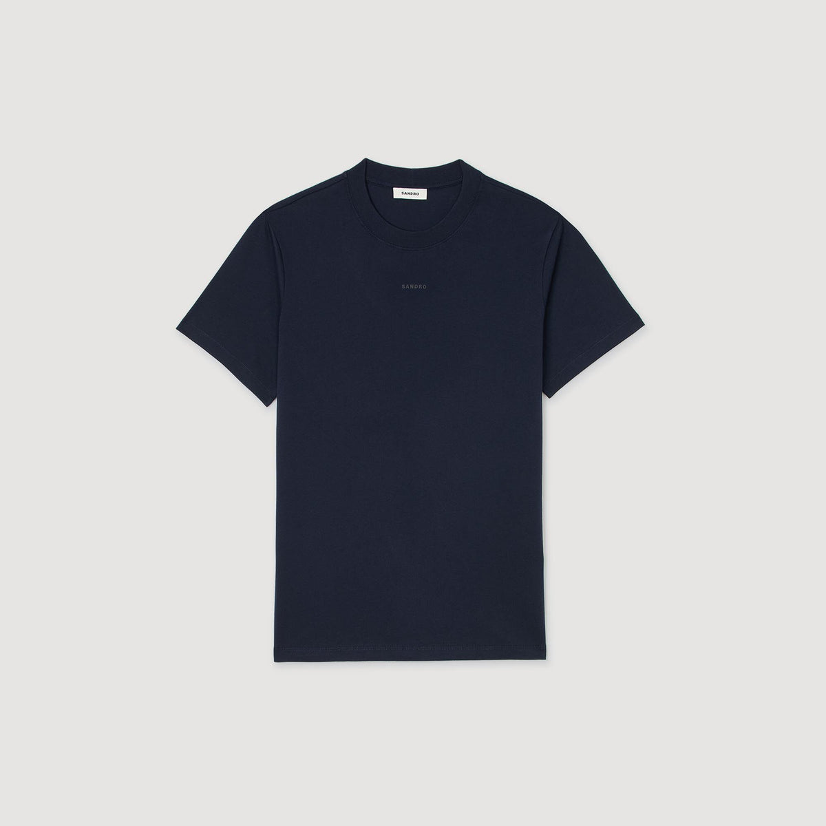 Sandro Cotton T-shirt with logo Midnight Blue