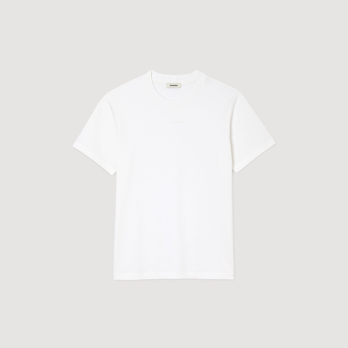 Sandro Cotton T-shirt with logo Optic White