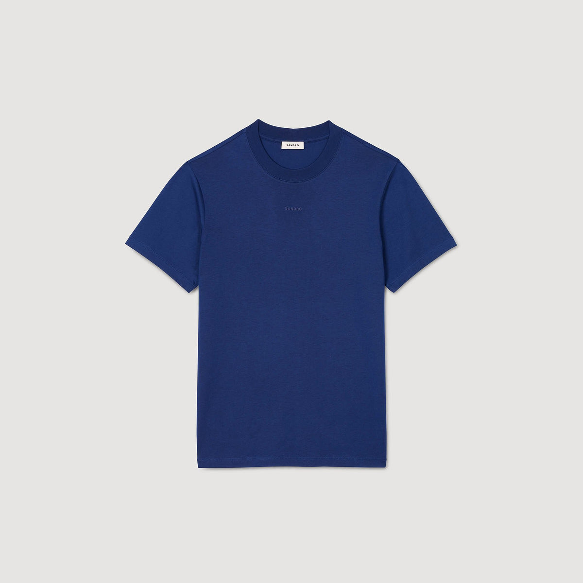 Sandro Cotton T-shirt with logo Royal Blue