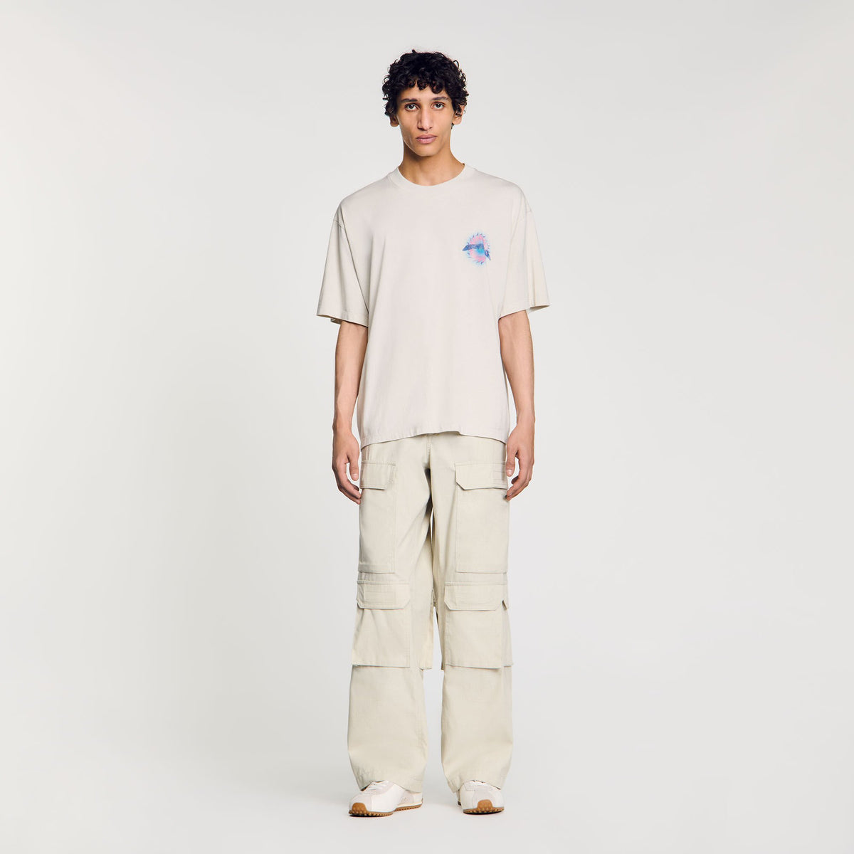 Sandro Sun motif T-shirt Vintage White