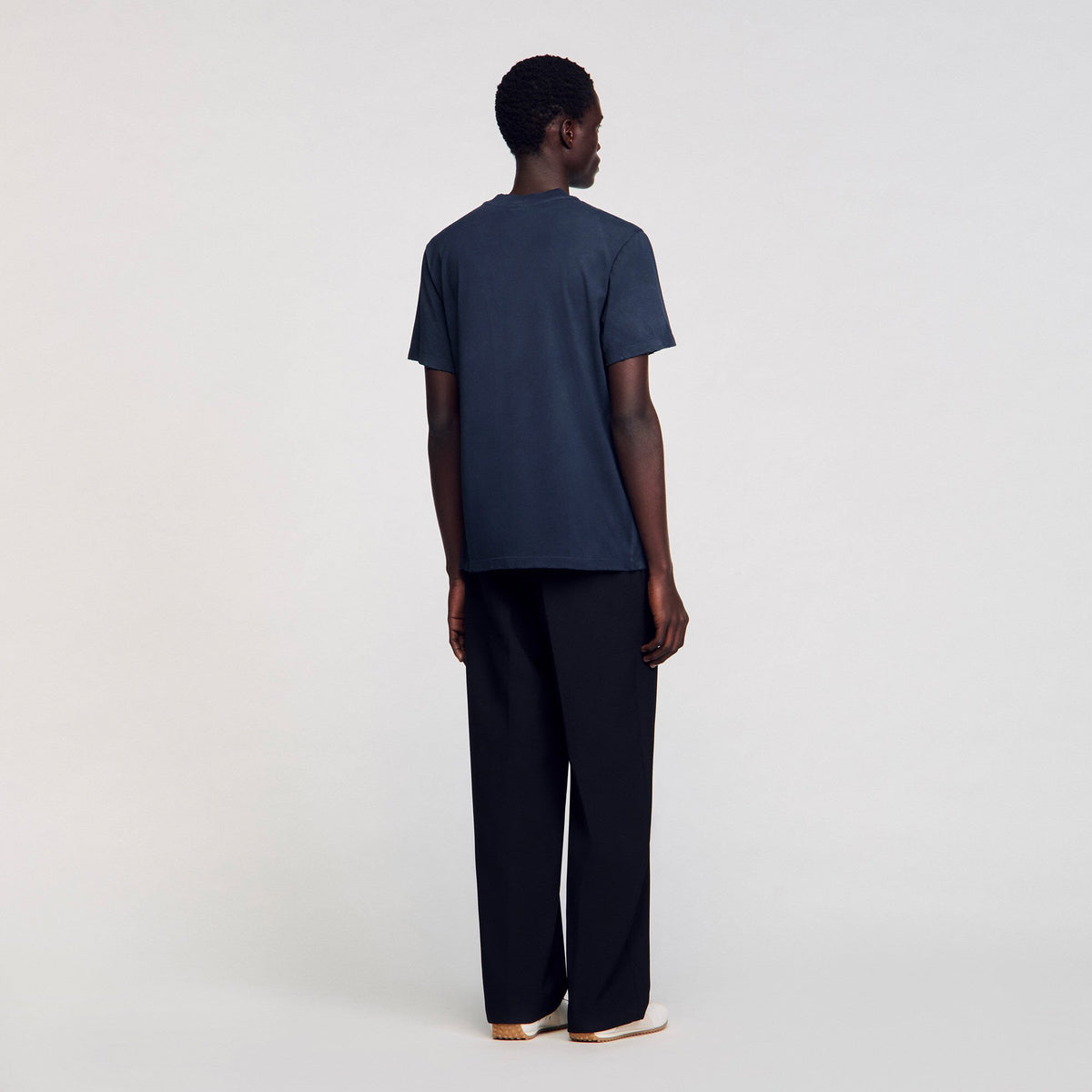 Sandro Worn-effect T-shirt Navy Blue