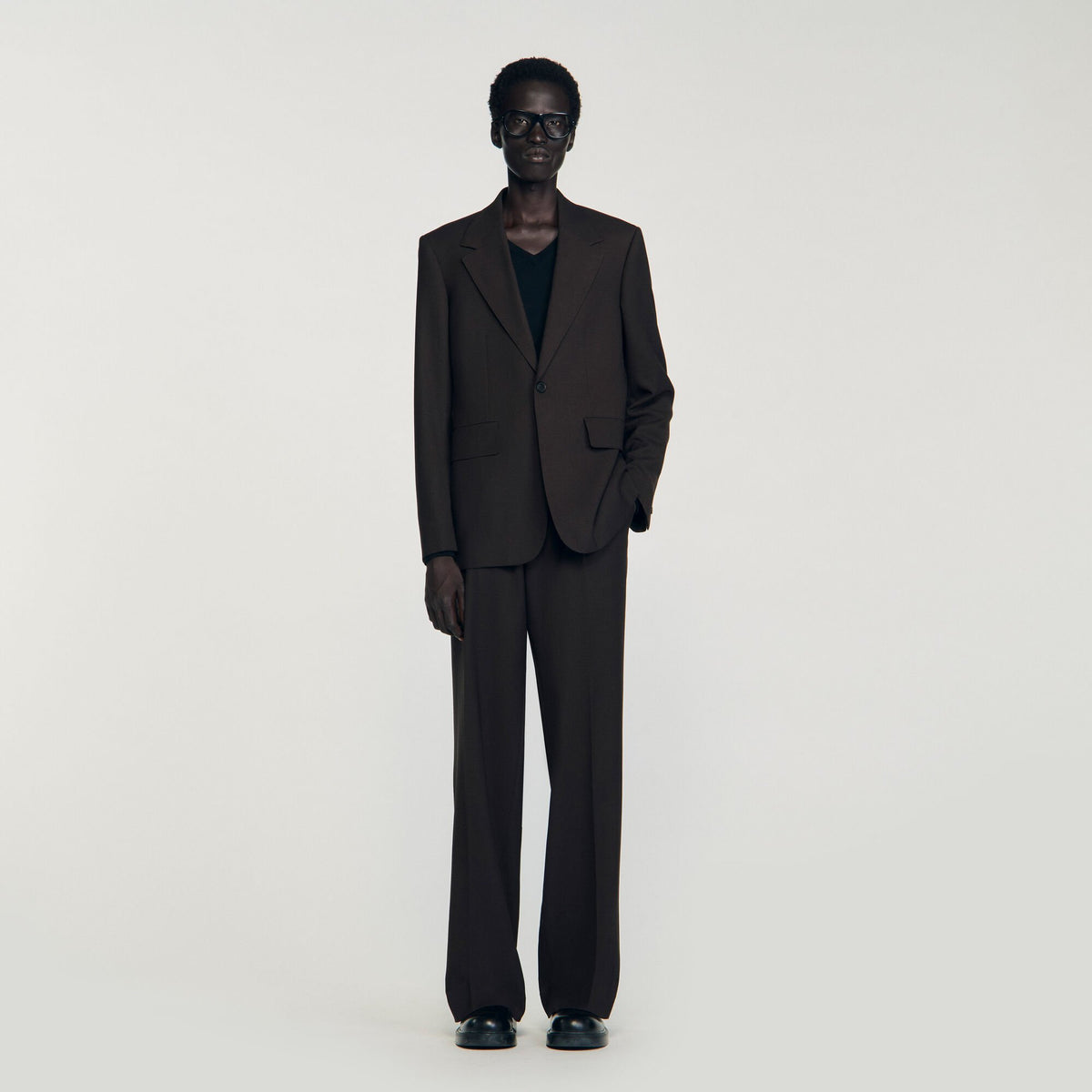 Sandro Wool suit jacket Chocolate