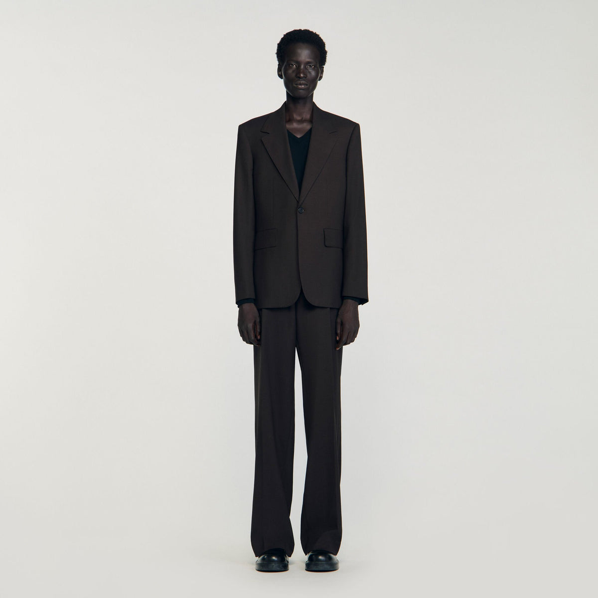 Sandro Wool suit jacket Chocolate